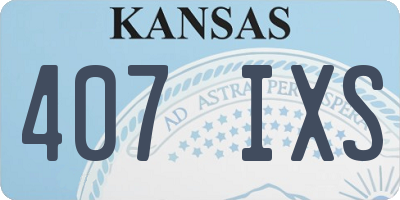KS license plate 407IXS