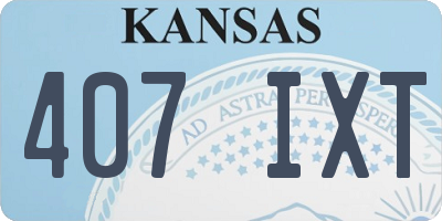 KS license plate 407IXT