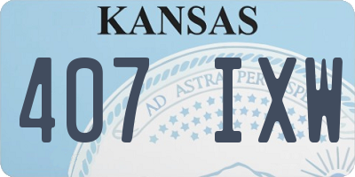 KS license plate 407IXW