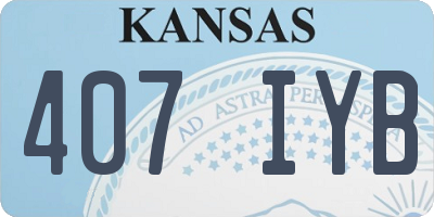 KS license plate 407IYB
