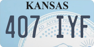KS license plate 407IYF