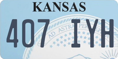 KS license plate 407IYH