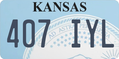 KS license plate 407IYL
