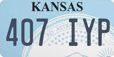 KS license plate 407IYP