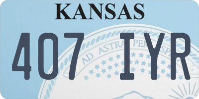 KS license plate 407IYR