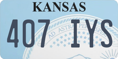 KS license plate 407IYS