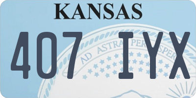 KS license plate 407IYX