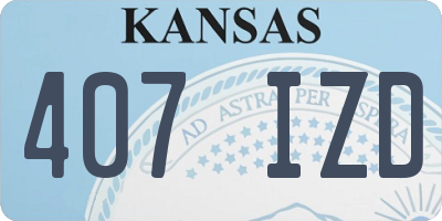 KS license plate 407IZD