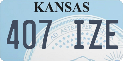 KS license plate 407IZE