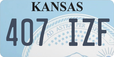 KS license plate 407IZF
