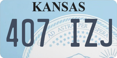 KS license plate 407IZJ