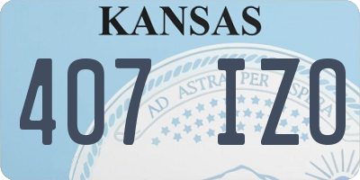 KS license plate 407IZO