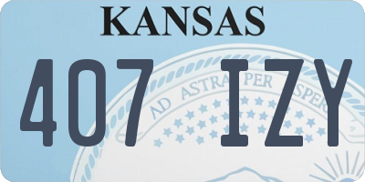 KS license plate 407IZY