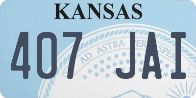 KS license plate 407JAI