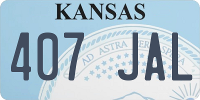 KS license plate 407JAL