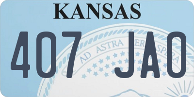 KS license plate 407JAO
