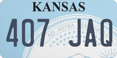 KS license plate 407JAQ