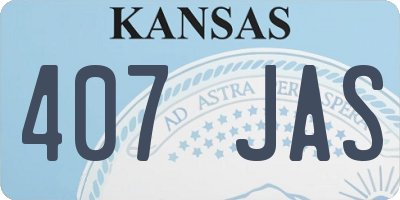 KS license plate 407JAS