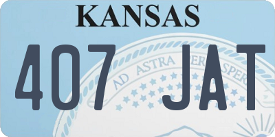 KS license plate 407JAT