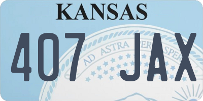 KS license plate 407JAX