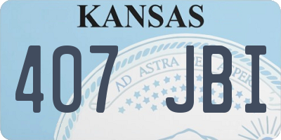KS license plate 407JBI