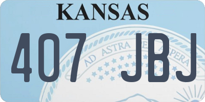 KS license plate 407JBJ