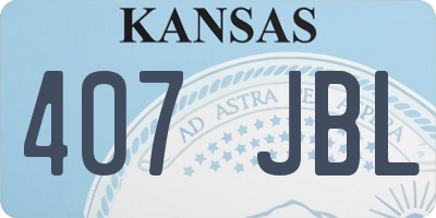 KS license plate 407JBL