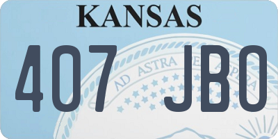 KS license plate 407JBO