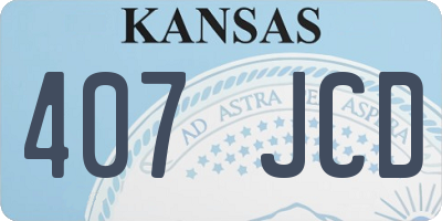 KS license plate 407JCD
