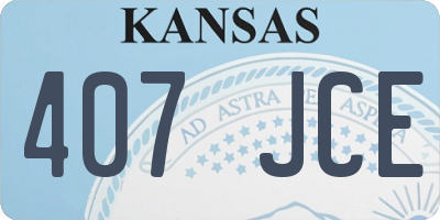 KS license plate 407JCE