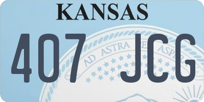 KS license plate 407JCG