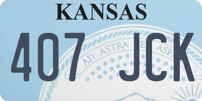 KS license plate 407JCK