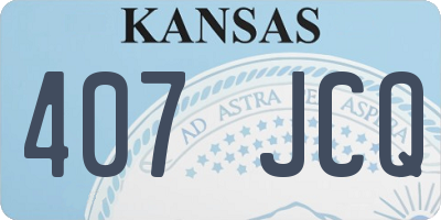 KS license plate 407JCQ