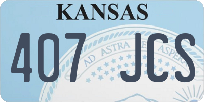 KS license plate 407JCS