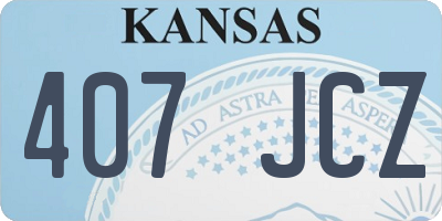 KS license plate 407JCZ