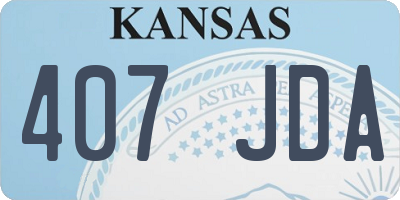 KS license plate 407JDA