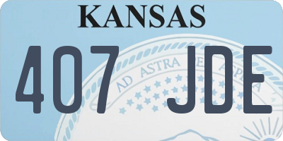 KS license plate 407JDE