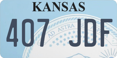 KS license plate 407JDF