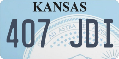 KS license plate 407JDI