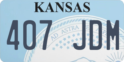 KS license plate 407JDM