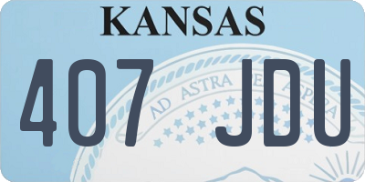 KS license plate 407JDU