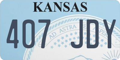 KS license plate 407JDY