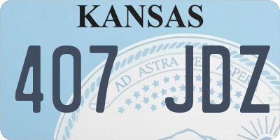 KS license plate 407JDZ