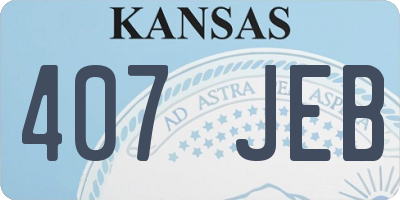 KS license plate 407JEB
