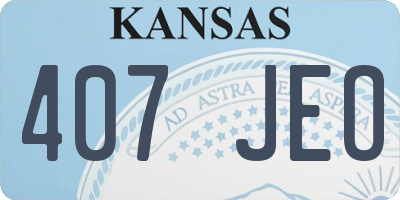 KS license plate 407JEO