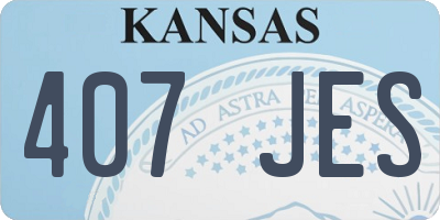 KS license plate 407JES