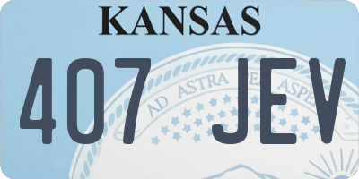 KS license plate 407JEV