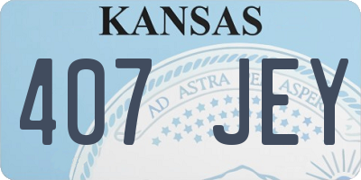 KS license plate 407JEY