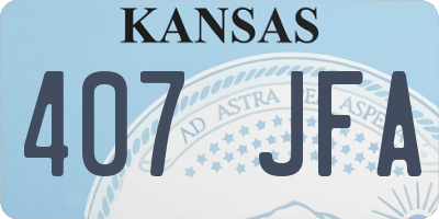 KS license plate 407JFA