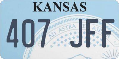 KS license plate 407JFF